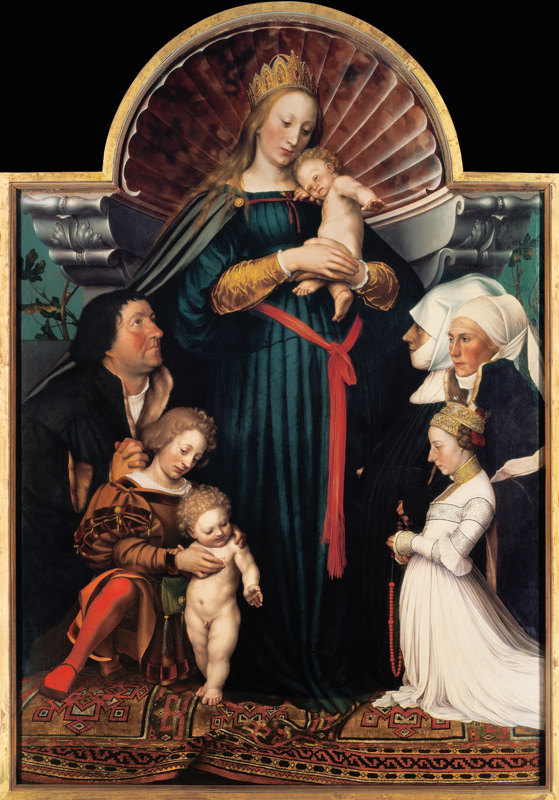 Madona con niño y fundadores de Hans Holbein (el Joven)
