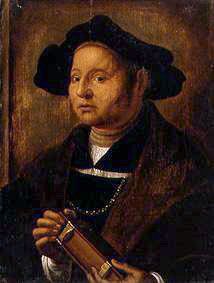Portrait of a man with book. de Hans Holbein (el Joven)