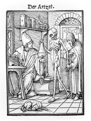 Death and the Physician, from 'The Dance of Death', engraved by Hans Lutzelburger, c.1538 (woodcut) de Hans Holbein (el Joven)