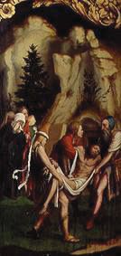 The burial Christi. Panel raked the passion altar de Hans Holbein (el Joven)
