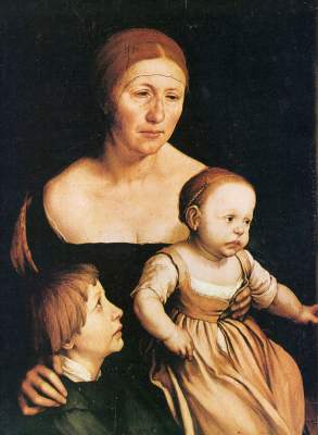 Taking leg woman with the two older children away de Hans Holbein (el Joven)