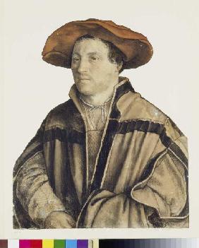 Portrait of an unknown man with a red cap.