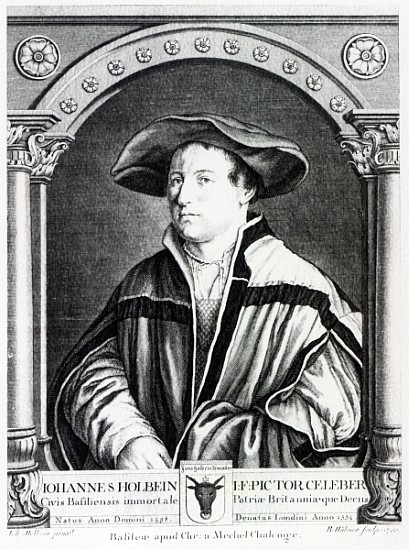 Hans Holbein the Younger; engraved by Bartholomaus Huebner de Hans Holbein el Joven (taller)
