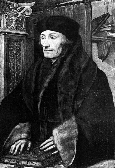 Portrait of Erasmus de Hans Holbein el Joven (taller)