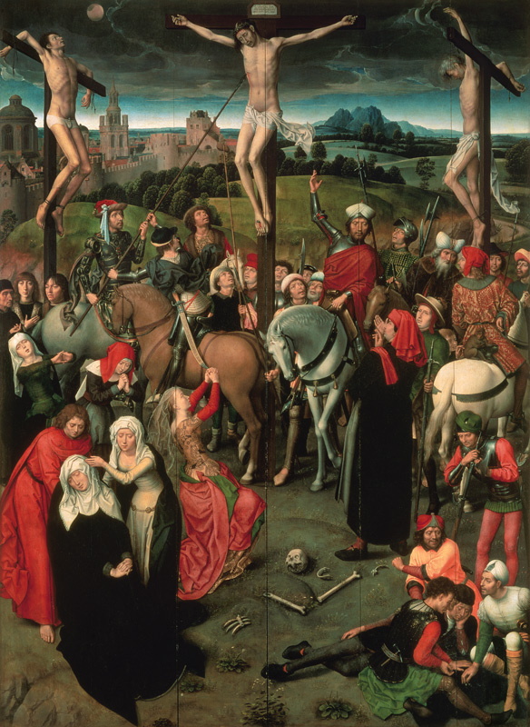 Passion altar middle panel (special day -- view) de Hans Memling