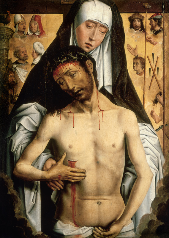 The Man of Sorrows in the Arms of the Virgin de Hans Memling