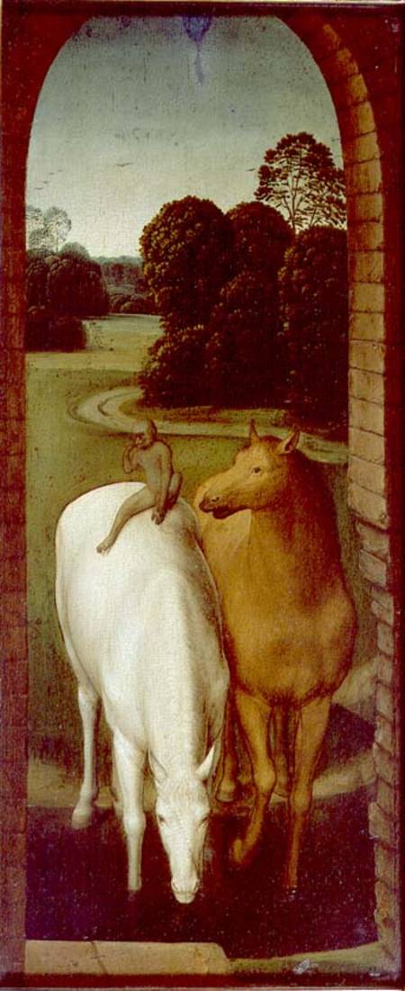 Two Horses in a Landscape de Hans Memling