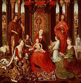 The mystical wedding of the St. Katharina.Madonna, de Hans Memling