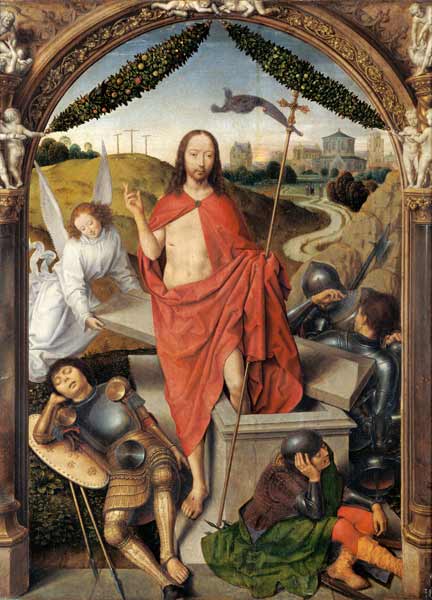 The Resurrection, central panel from the Triptych of the Resurrection de Hans Memling