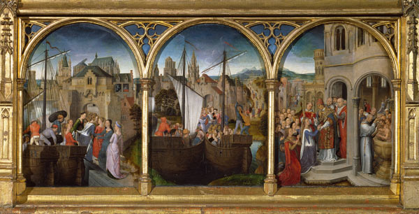 The arrival of St. Ursula and her companions in Rome to meet Pope Cyriacus de Hans Memling