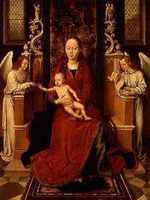 Madonna with the child on the throne with two ange