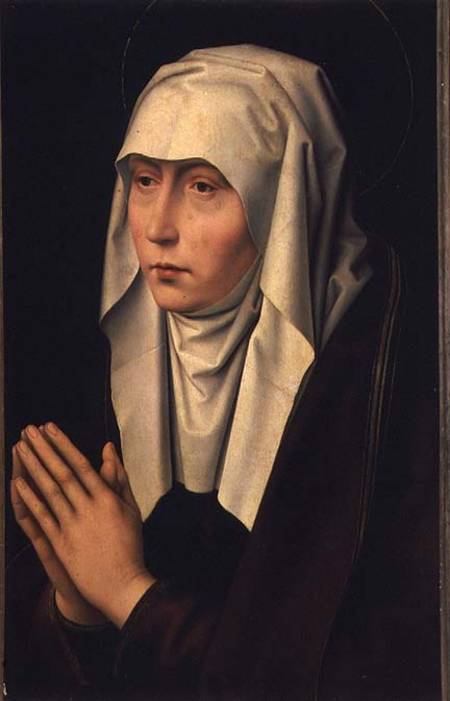The Virgin Mourning (panel) de Hans Memling