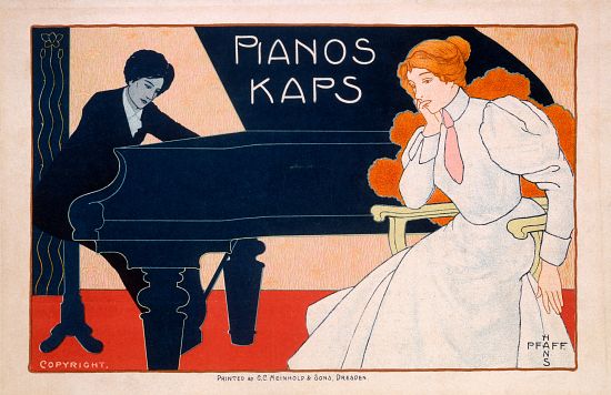 Advertisement for Kaps Pianos de Hans Pfaff
