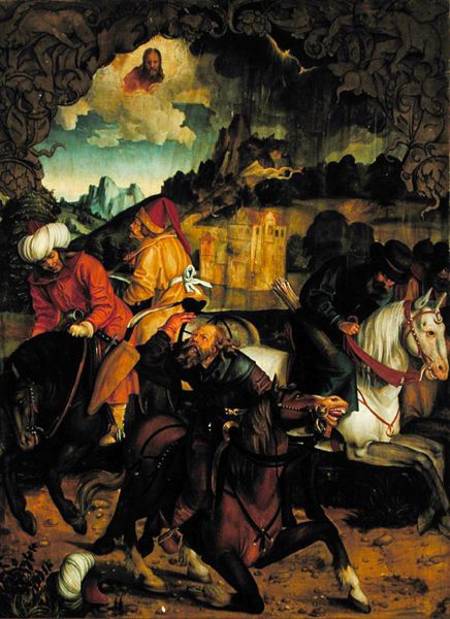 The Conversion of St. Paul, from a polyptych depicting Scenes from the Lives of SS. Peter and Paul de Hans Suess Kulmbach