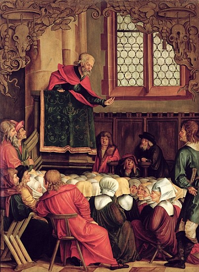 The Sermon of St. Peter, from a polyptych depicting Scenes from the Lives of SS. Peter and Paul de Hans Suess Kulmbach