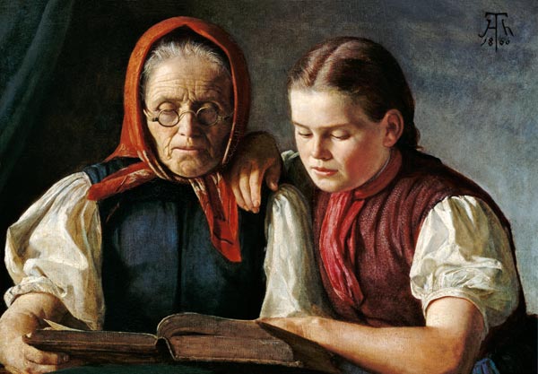 Mother and sister of the artist. de Hans Thoma