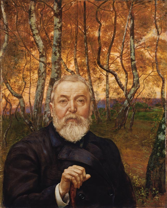 Self-Portrait in front of a Birch Forest de Hans Thoma