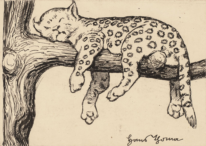 Drawing for the Primer:  Leopard de Hans Thoma