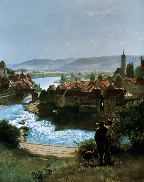 Hans Thoma / Rhine near Laufenburg, 1870 de Hans Thoma