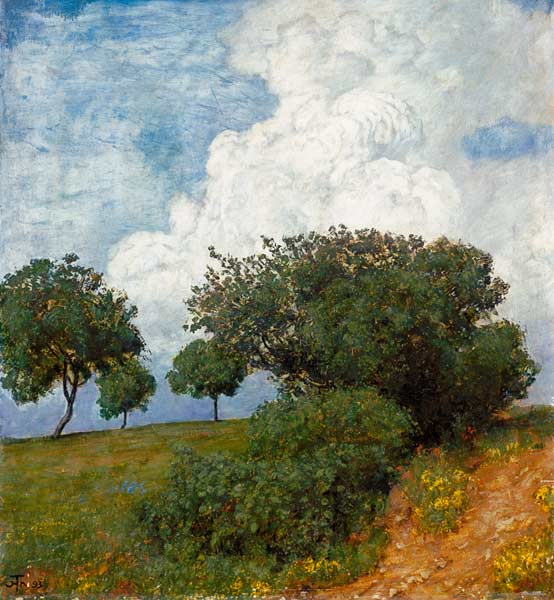 Landscape with cloud de Hans Thoma