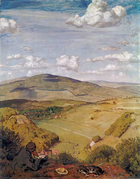 Hans Thoma, Blick ins Tal(Taunus)/1890 de Hans Thoma