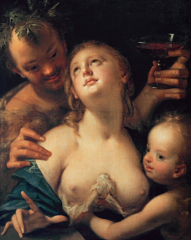 Bacchus, Venus and Cupid de Hans von Aachen