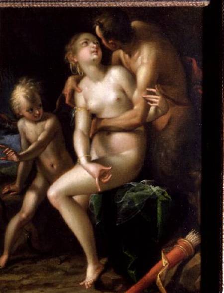 Jupiter, Antiope and Cupid de Hans von Aachen