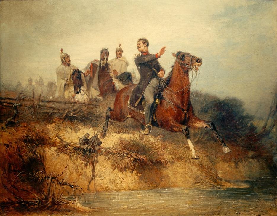 Scene from the Napoleonic Wars de Hans von Marées