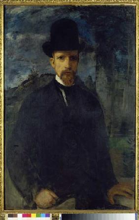 Self-portrait with a high hat.