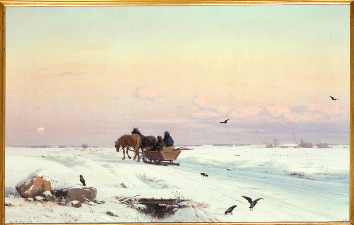 Sledge in a Winter Landscape de Hans Gabriel Friis
