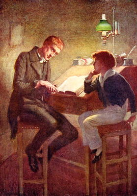 David Copperfield and Uriah Heep, illustration for 'Character Sketches from Dickens' compiled by B.W de Harold Copping