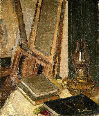 Studio Interior (oil on canvas) de Harold Gilman