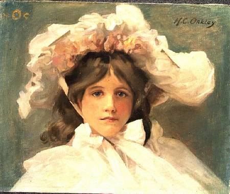 Girl in an Edwardian Bonnet de Harold Oakley