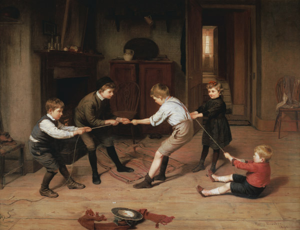 Tug of War, 1891 (oil on canvas)  de Harry Brooker