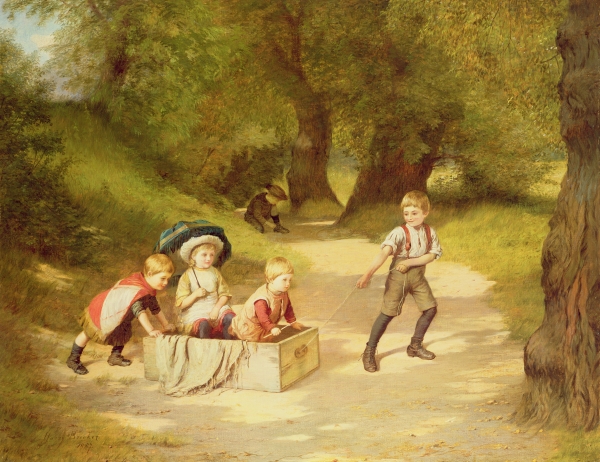 The Toy Carriage, 1887 (oil on canvas)  de Harry Brooker