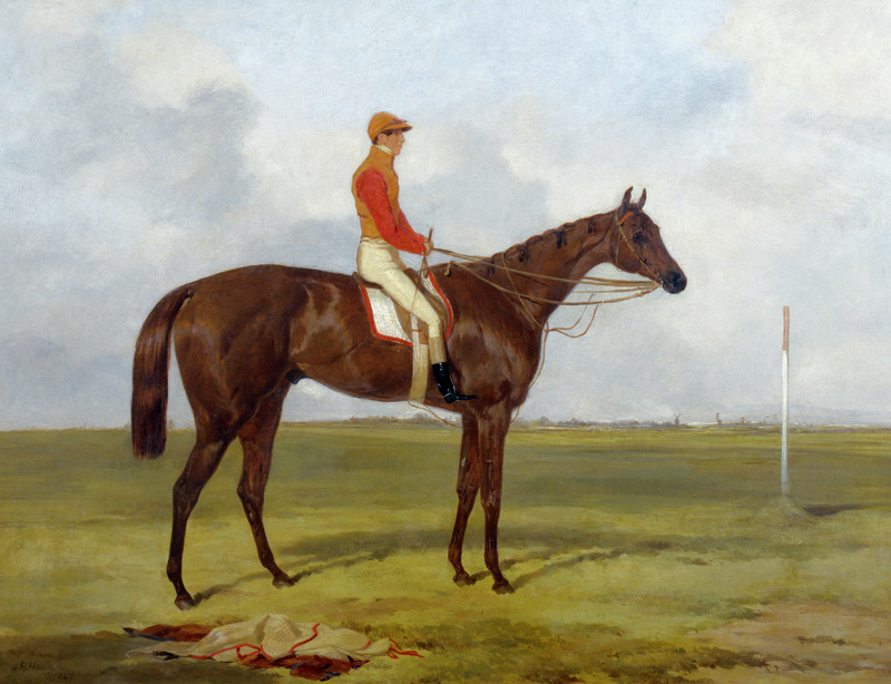 A Portrait of 'The Cossack', Winner of the 1847 Derby with S. Templeman Up de Harry Hall