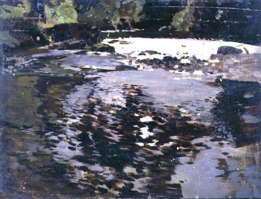 Sunlight reflected upon a wide riverscape de Harry Watson