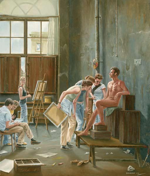 Malschüler im Atelier von David (nach Cocherau) de Günther Hauschildt