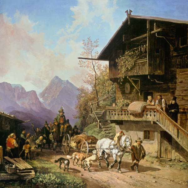 Return of the bear hunting. de Heinrich Bürkel