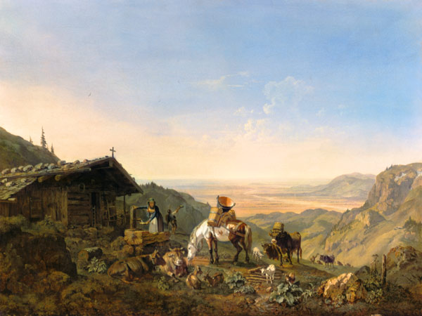 Rise to the Alpine pasture de Heinrich Bürkel
