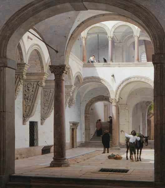 Courtyard of the Palazzo Fava, Bologna de Heinrich Hansen
