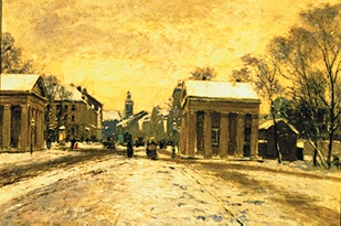 Winter at the Ratinger gate de Heinrich Hermanns