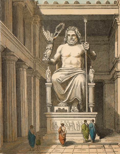 Statue of Zeus in Olympia , H. Leutemann de Heinrich Leutemann
