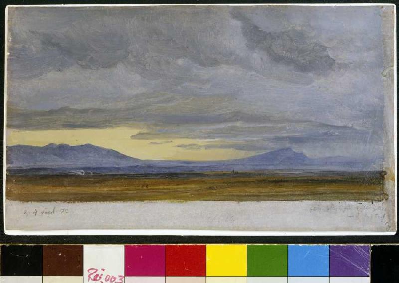 Südliche Landschaft (Wolkenstudie) de Heinrich Reinhold