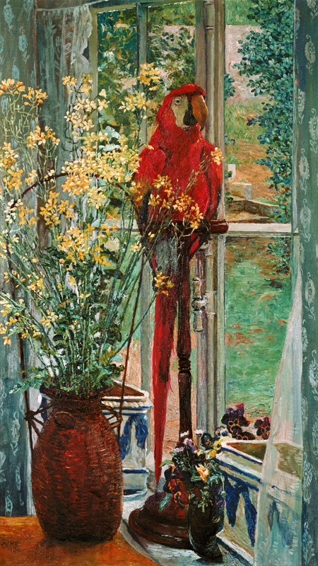 Parrot at the window de Heinrich Vogeler