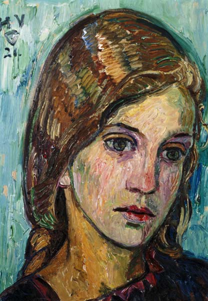 Girl portrait. de Heinrich Vogeler