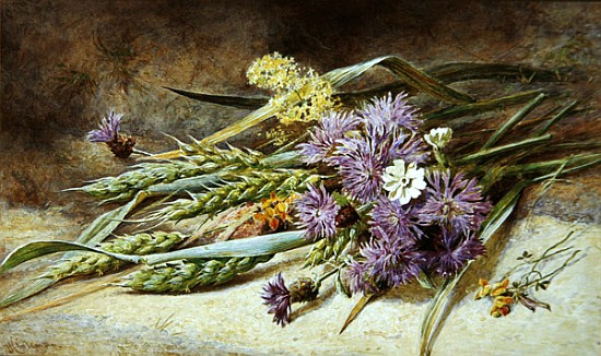 Green Wheat and Wild Flowers de Helen Cordelia Coleman Angell
