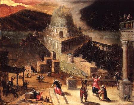 The Destruction of the Tower of Babel (panel) de Hendrick van Cleve