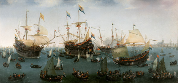 De terugkeer in Amsterdam van de tweede expeditie naar Oost-Indië de Hendrik Cornelisz. Vroom