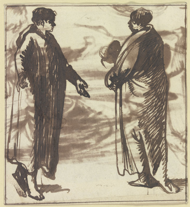 Zwei männliche Gewandfiguren de Hendrik Goudt